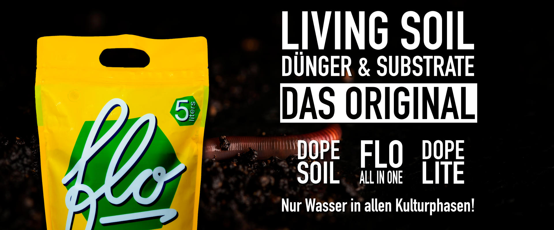Florganics FLO Living Soil Dünger 5 Liter Sack All-in-One für Pflanzen